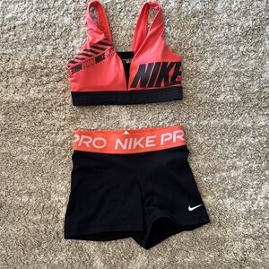 Nike bra and biker short set